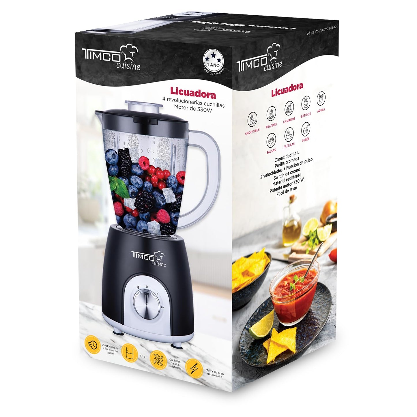 Licuadora Timco 1.4 Litros Plástico Libre de BPA