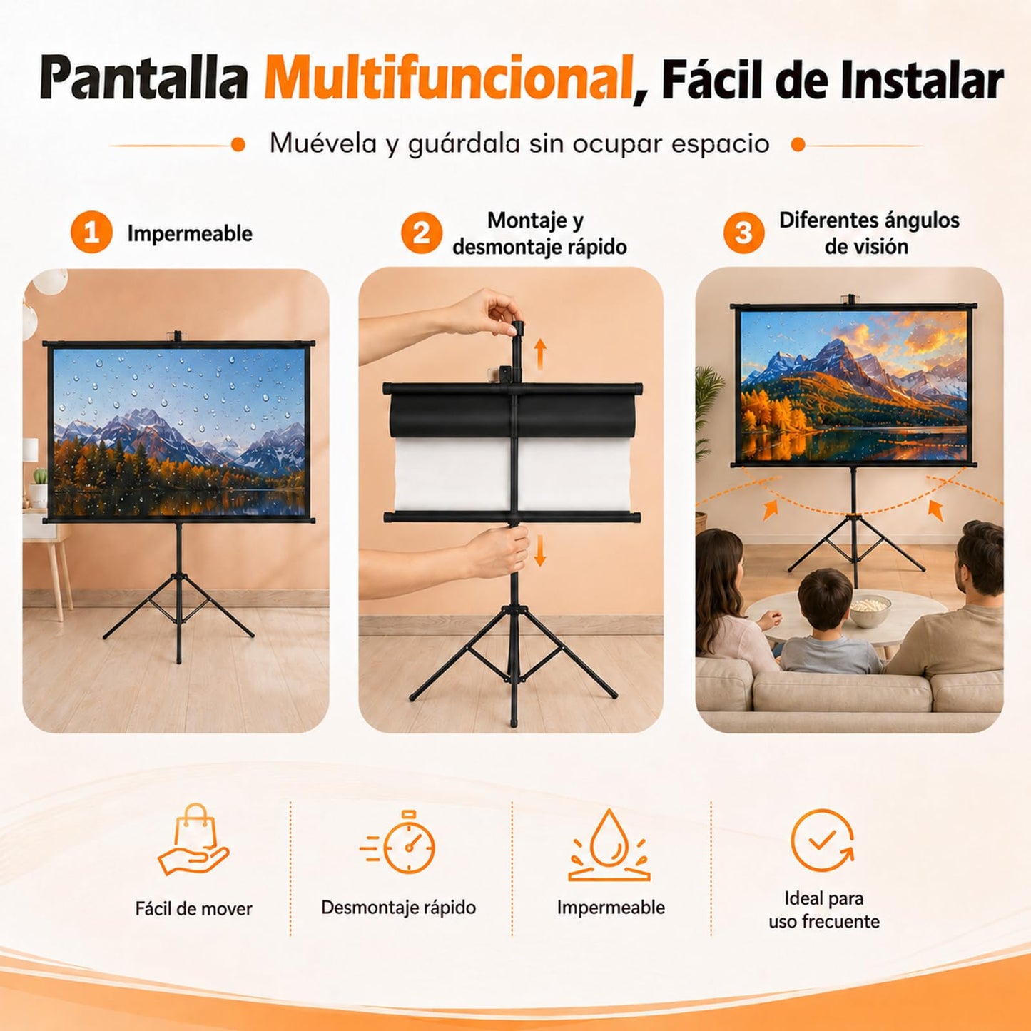 Eorkeki Pantalla Proyector 120 Pulgadas