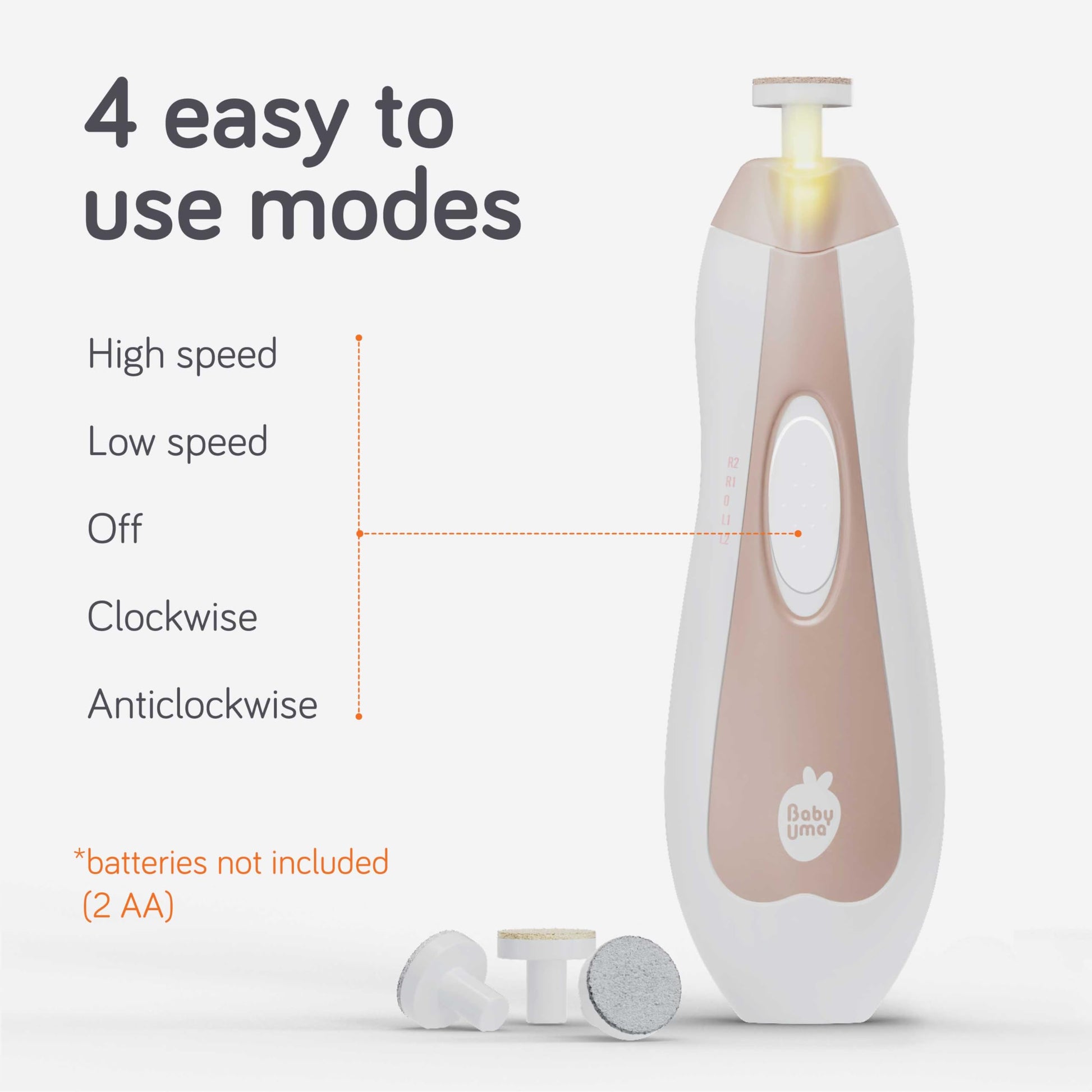 Cherish Baby Care - Lima de uñas LED eléctrica para bebé – Cortaúñas eléctrico de parada de seguridad automática, bidireccional con 2 velocidades y 6 discos de archivado, kit de aseo para bebés recién