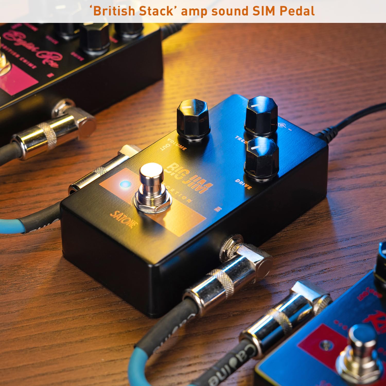 Pedal de Efecto para Guitarra Eléctrica Satone S808 Big Jim Distorsión Ganancia Rica con Bypass Verdadero