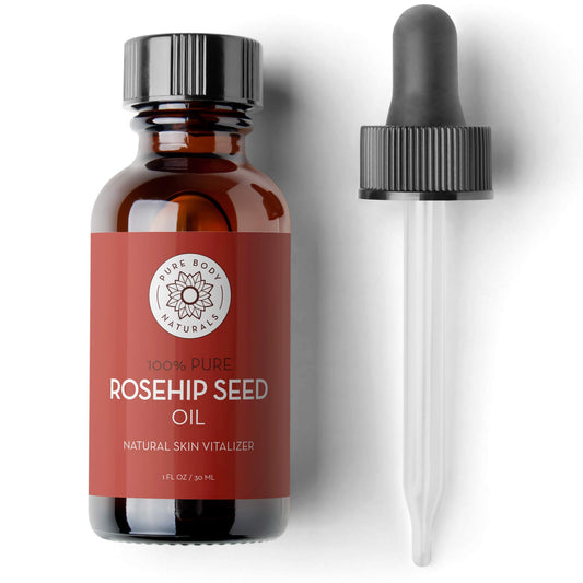 Rosehip Seed Oil, Cold Pressed & 100% Pure Rosehip Oil for Face, Nails, Skin, and Body by Pure Body Naturals, 1 Fl. Ounce