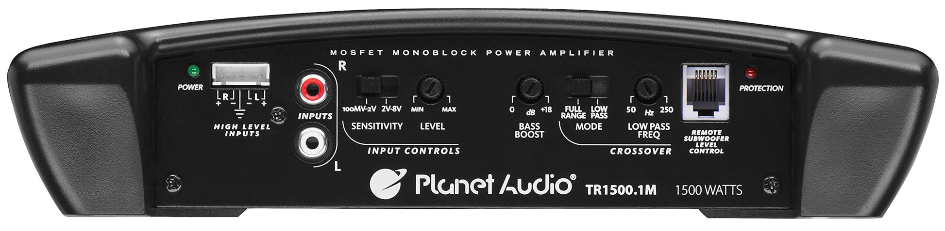 Amplificador de Coche Planet Audio TR1500.1M 1500 W Mosfet Monobloque Clase A/B Estable con Control Remoto de Subwoofer