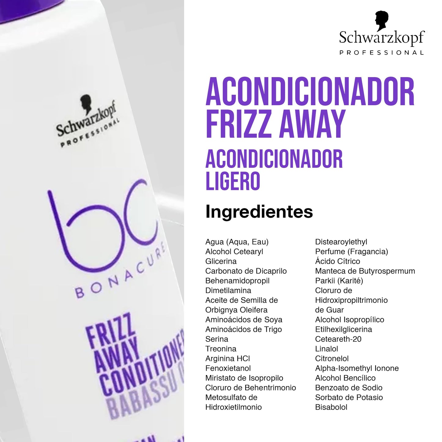 BC Bonacure BONACURE - Frizz Away Acondicionador Aceite de Babasú 200 ml, Desenreda y Controla el Cabello, Control Antiescrespamiento 72 h, Mejora Manejabilidad, Suaviza Superficie Capilar y Aporta Brillo Intenso