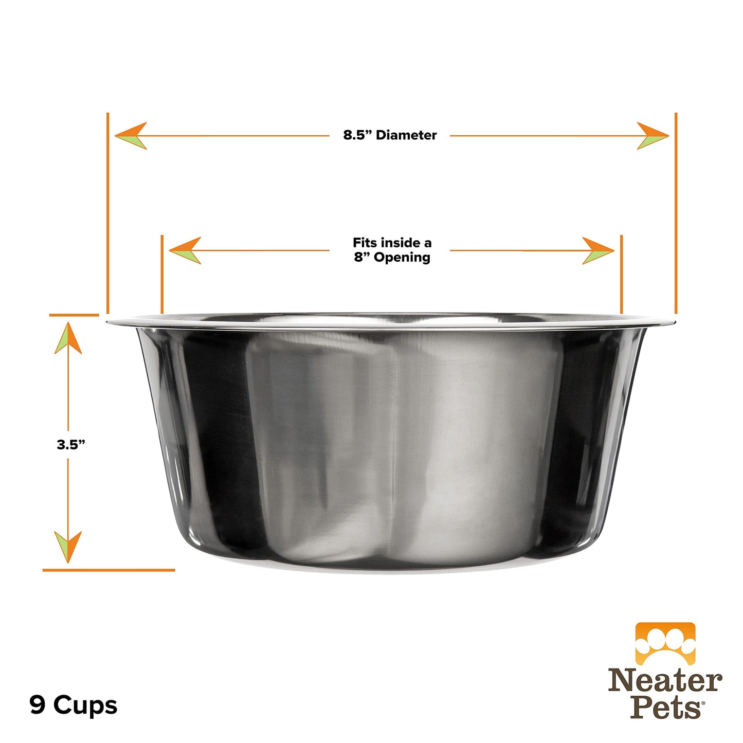 Tazones de Acero Inoxidable Neater Pet Brands Plata para Mascotas Reemplazo Extra