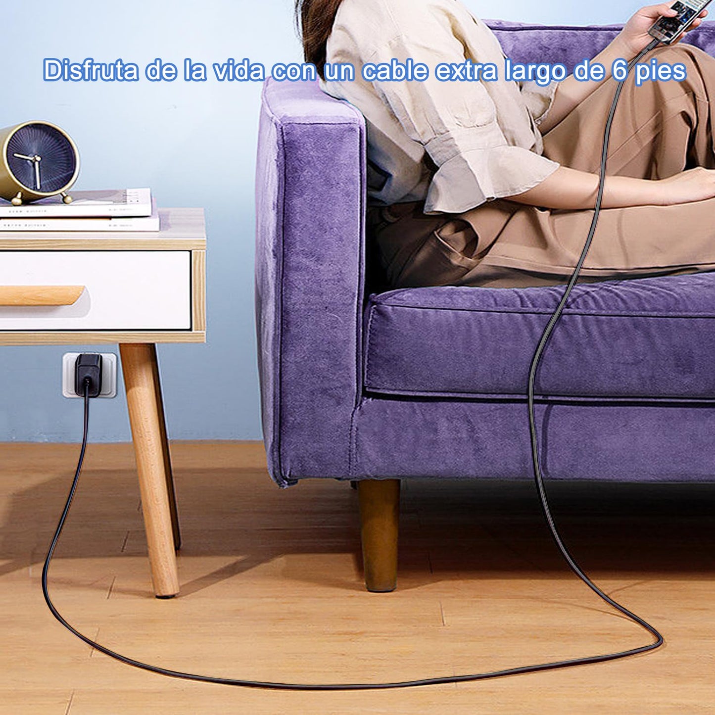 Cargador rápido USB C de 45 W para Cargador Samsung Tipo C, USB C Cargador de teléfono Android con 1.8M Cable Carga Rápida, para Galaxy S23 Ultra/S23/S23+/S22/S22+/Note10/Note20/S20/S21/S10 (Negro)