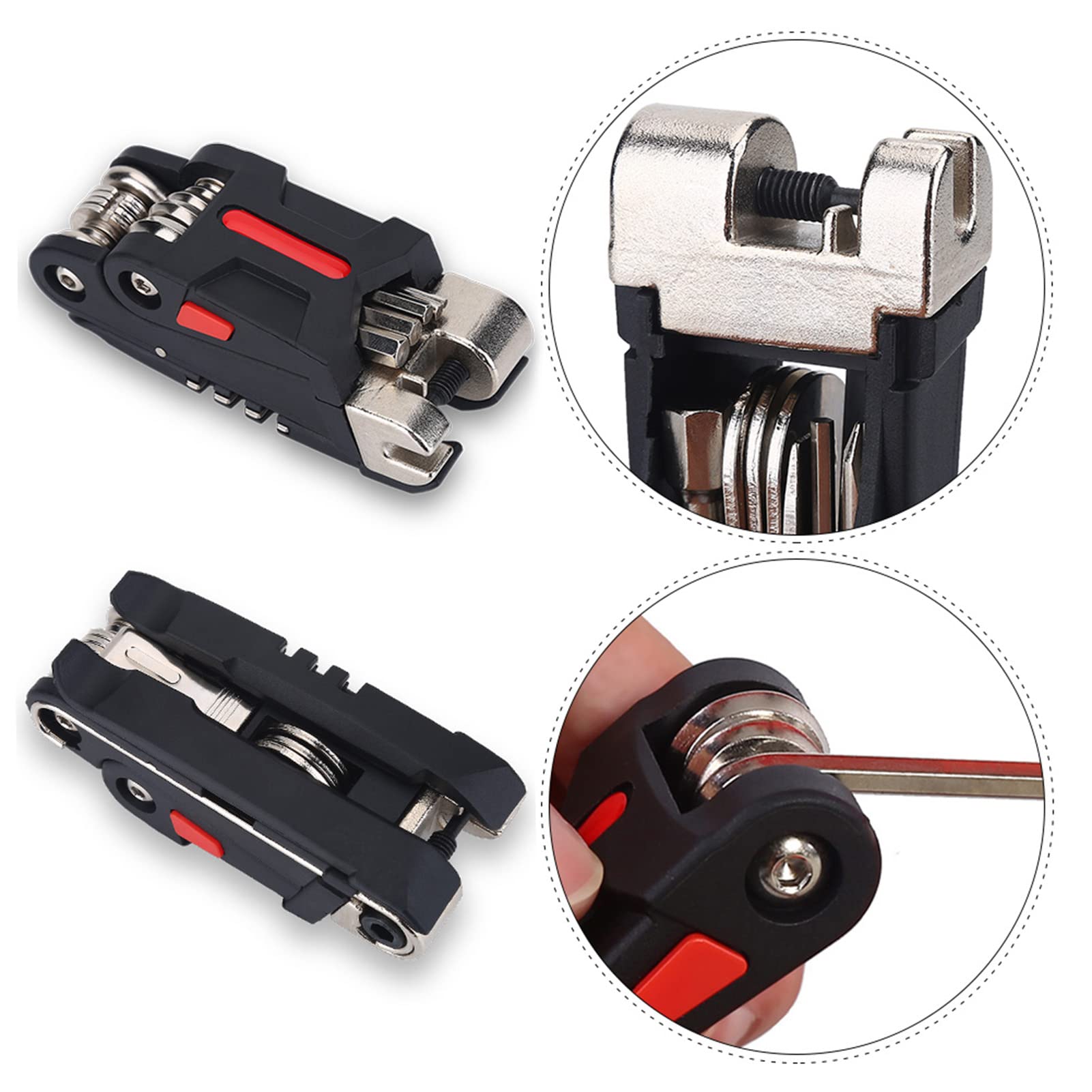 Herramientas de reparación de bicicletas, kit de herramientas de reparación múltiple de bicicletas 16 en 1 para bicicletas de montaña y bicicletas de carretera
