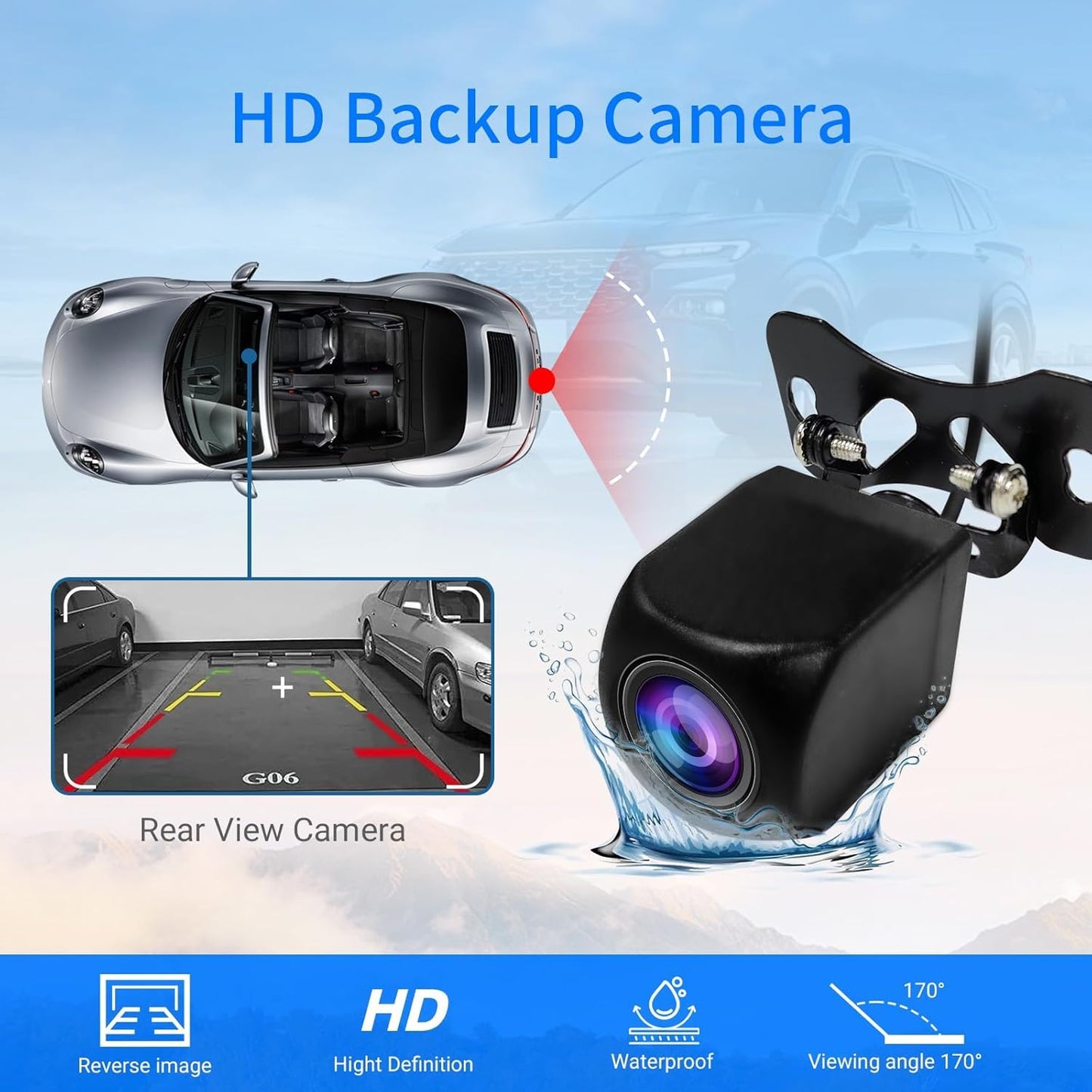 Haudio Reproductor de Estéreo de Coche Android 13 Double Din - Pantalla táctil HD Universal de 10.1" con 64GB, GPS Integrado y Cámara de Copia de Seguridad, Bluetooth 4.1, Soporta CarPlay/MirrorLink