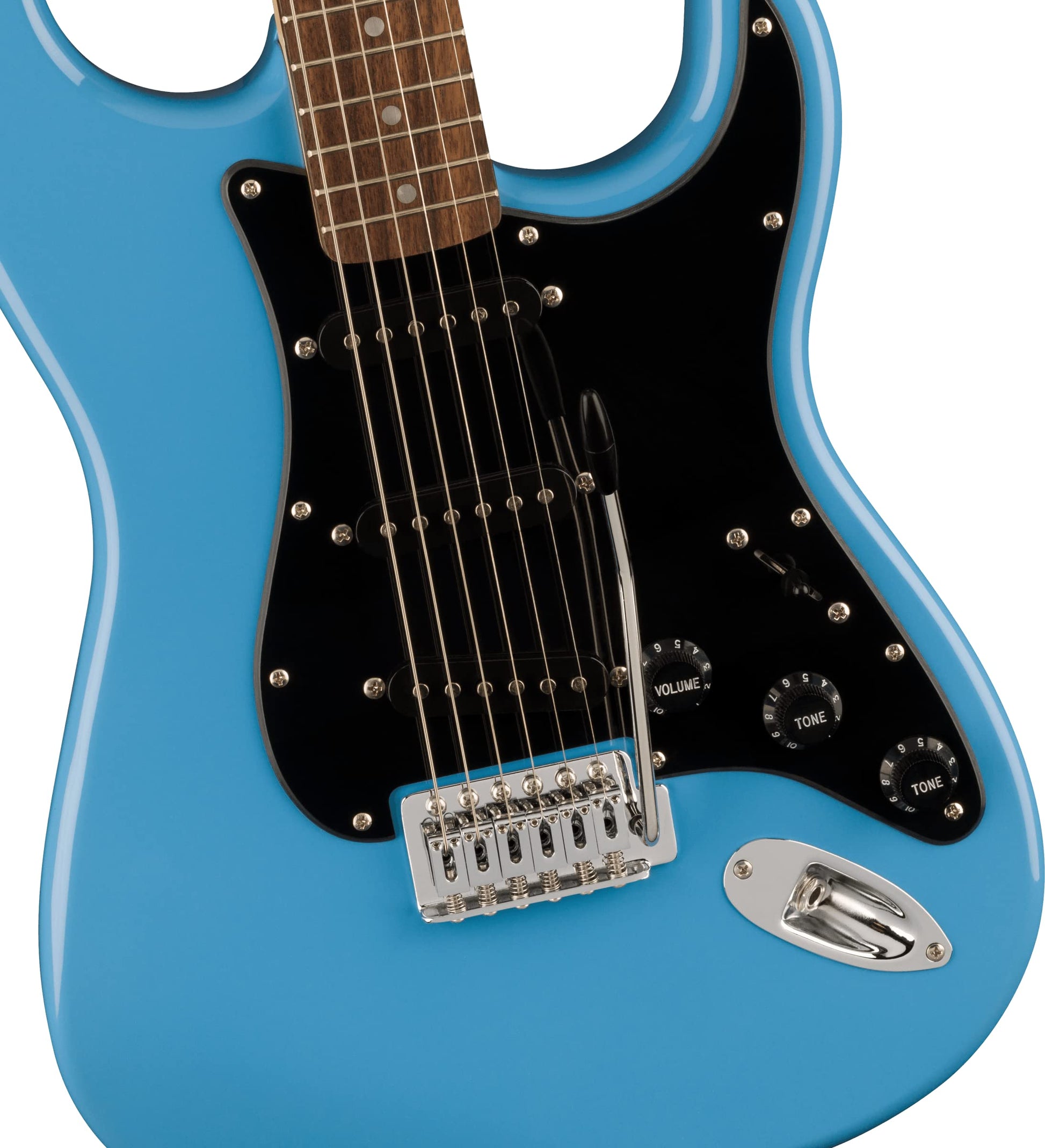 Fender Squier Sonic Stratocaster Electric Guitar, Beginner Guitar, Includes 30 Days of Free Lessons, Laurel Fingerboard and Step Up Pickups, Chrome Hardware, and Polyurethane Finish, California Blue
