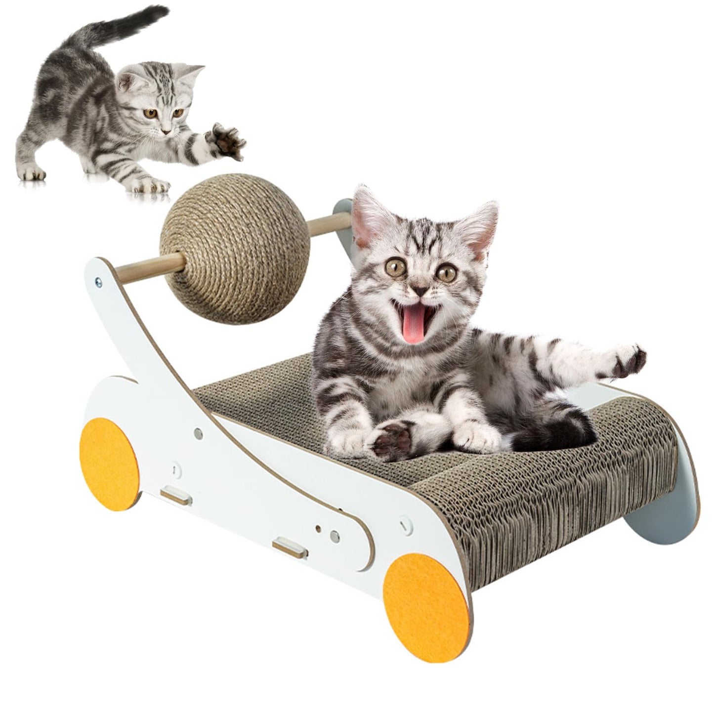 Rascador de Cartón YSDR Onda con Bola para Gatos