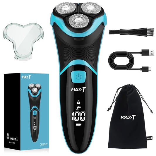 Afeitadora Eléctrica MAX-T Negro Recargable 3D para Hombre