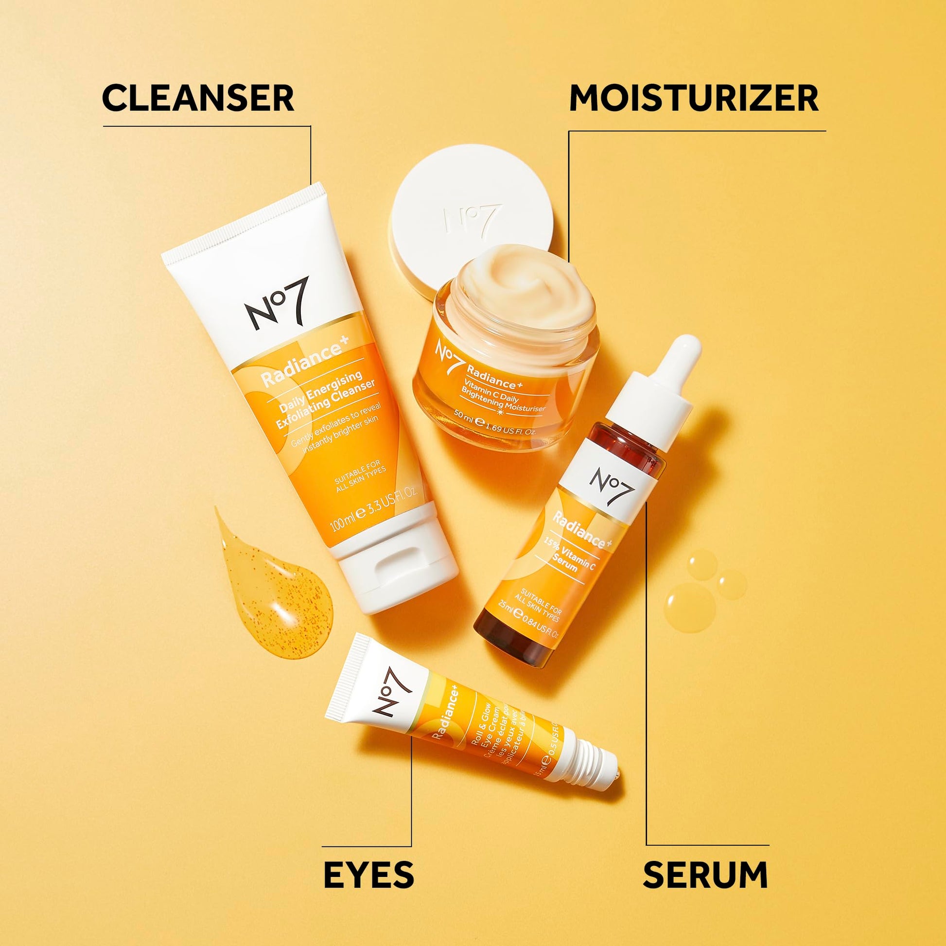 No7 Radiance+ 15% Vitamin C Serum- Vitamin C Glow Boosting Serum for Face - Anti Aging Facial Treatment for Dark Spots to Hydrate Your Skin (1 oz)