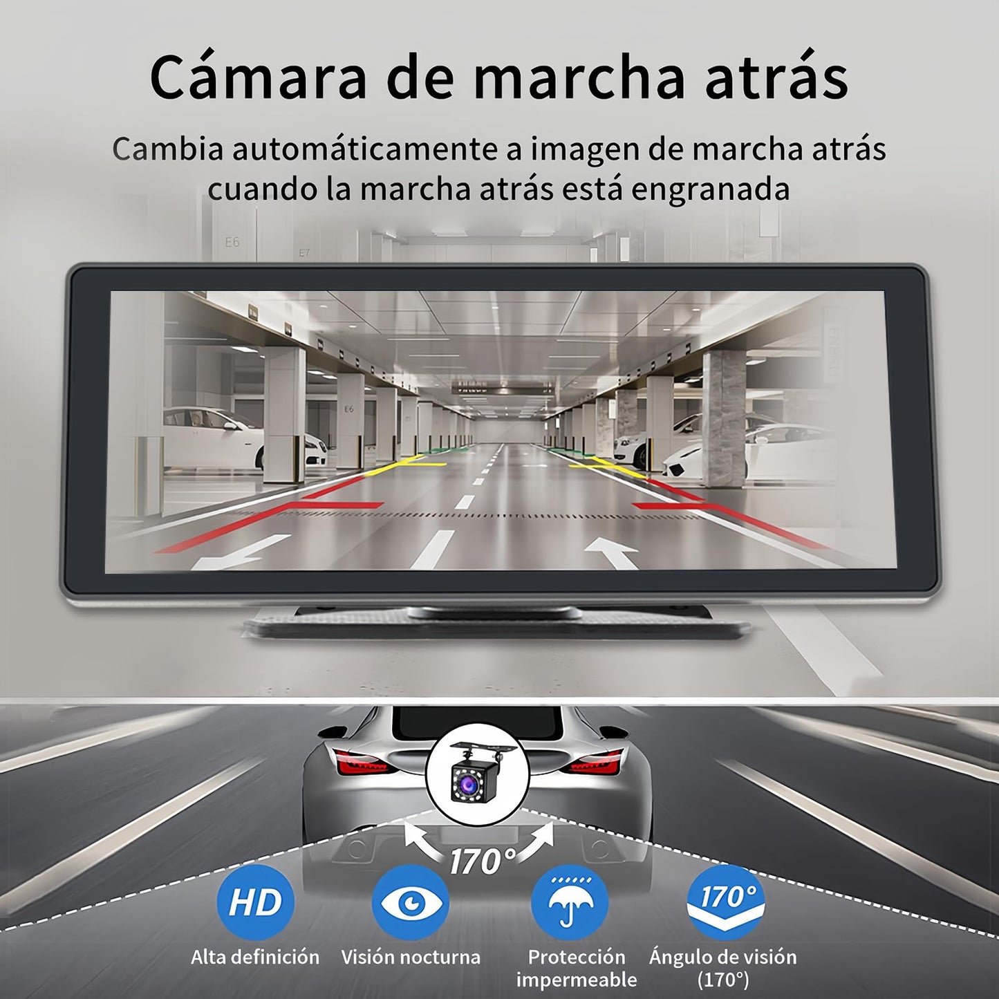 FINYQBET Autoestéreo para Carro con Pantalla de 10.26 Pulgadas, Compatible con Apple CarPlay y Android Auto Inalámbrico, Bluetooth 5.0, Soporte para Cámara de Respaldo y Grabación de Video