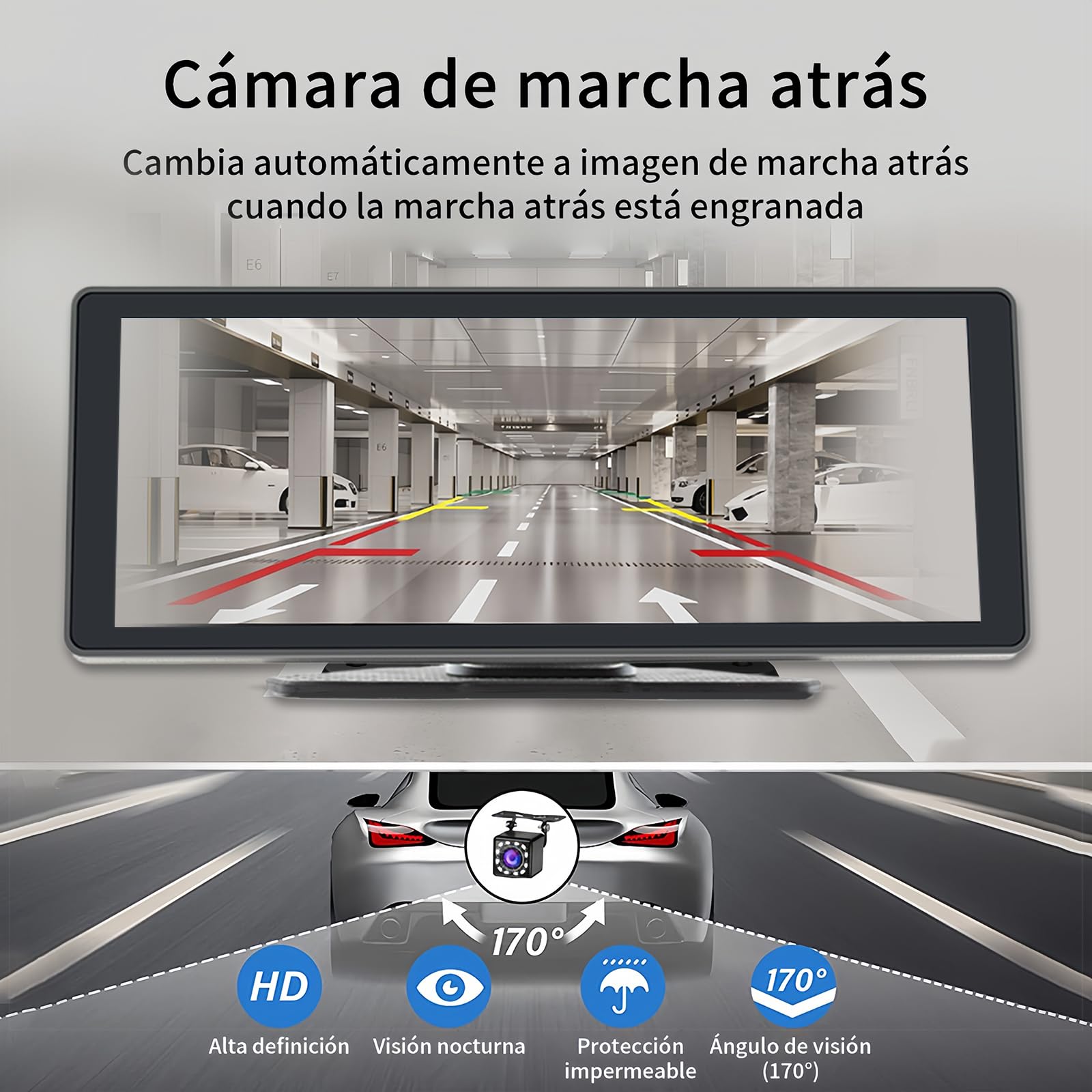 FINYQBET Autoestéreo para Carro con Pantalla de 10.26 Pulgadas, Compatible con Apple CarPlay y Android Auto Inalámbrico, Bluetooth 5.0, Soporte para Cámara de Respaldo y Grabación de Video