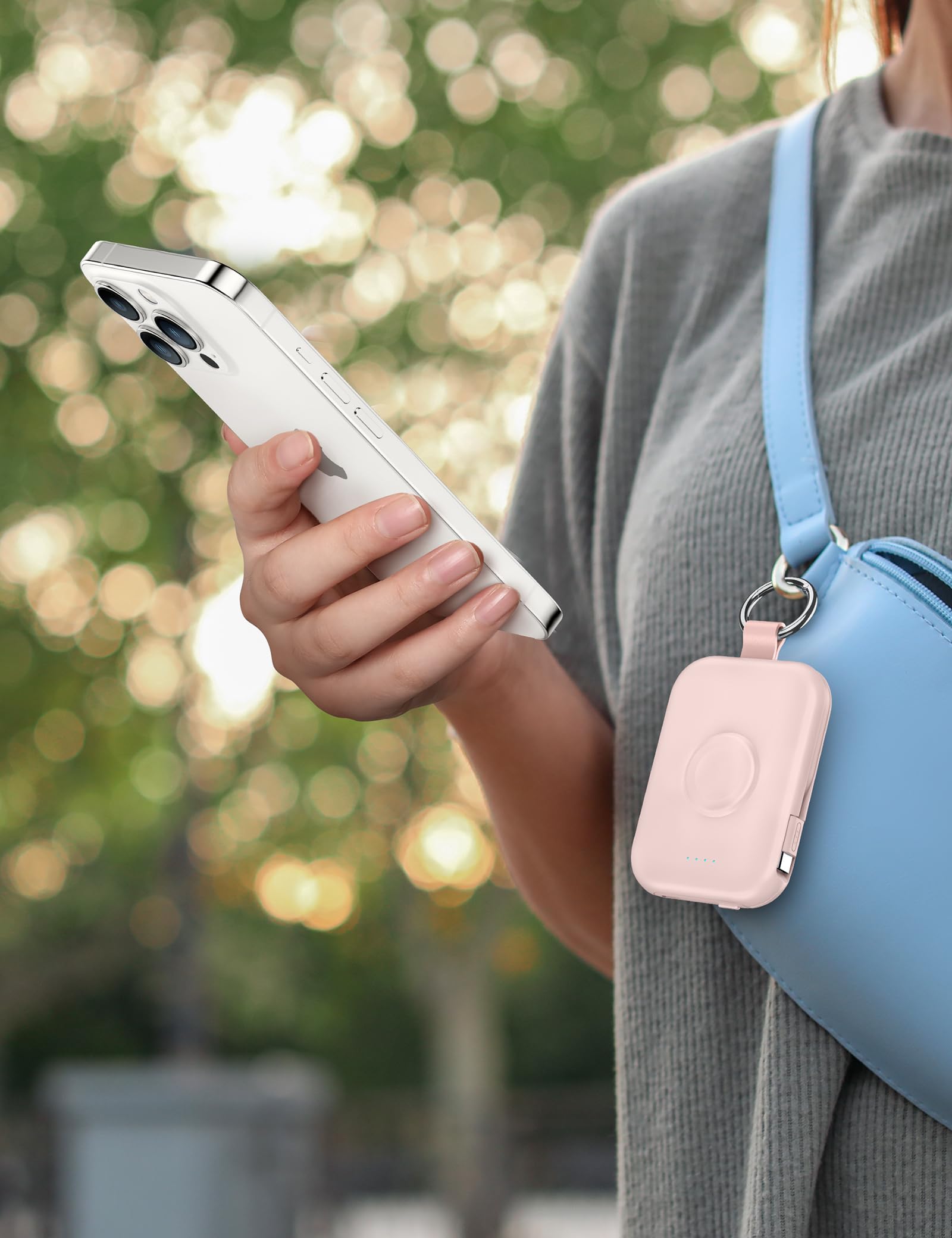 Batería Portátil Rorry Verde con Cables Integrados para Apple Watch e iPhone