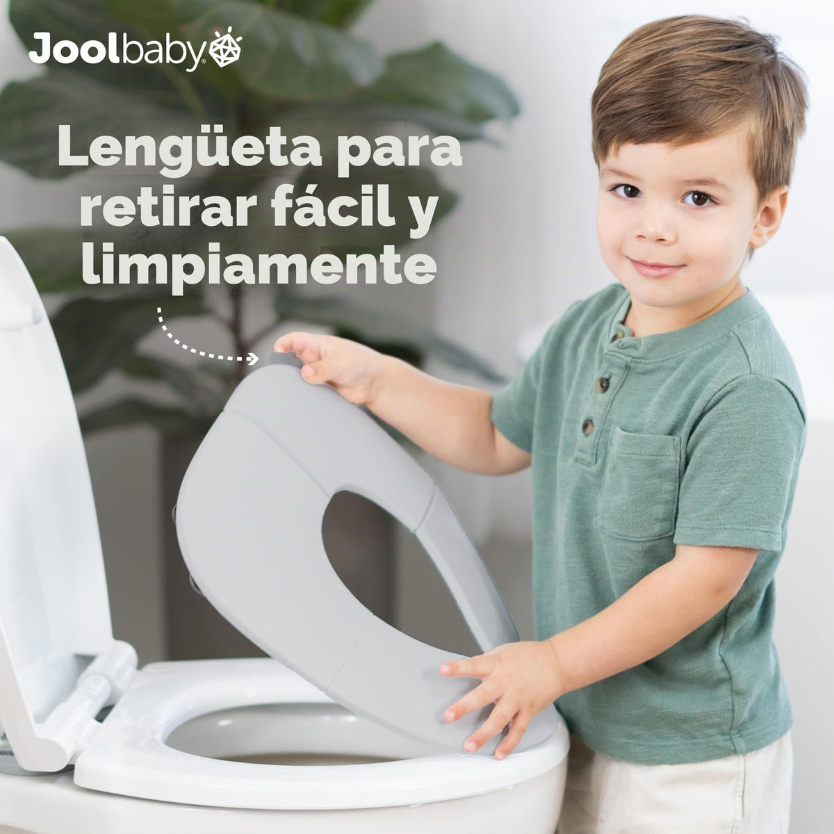 Jool - Asiento plegable para entrenamiento de viaje para niños pequeños, se adapta a inodoros redondos y ovalados, ventosas antideslizantes, incluye bolsa de viaje (gris)