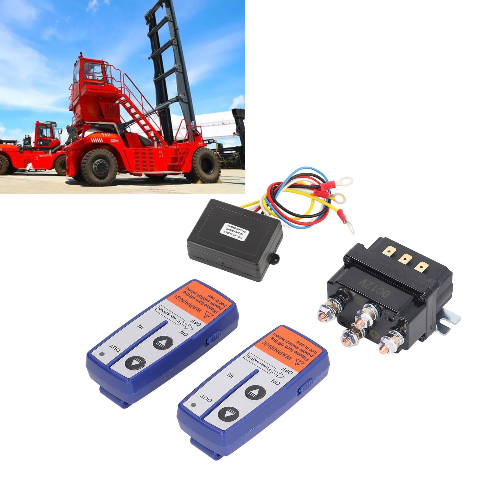 Mando A Distancia Inalámbrico para Cabrestante, Contactor de relé de Solenoide de Cabrestante de 12 V 500 A y Kit de Control Remoto de Cabrestante Inalámbrico de 2 Piezas con 6