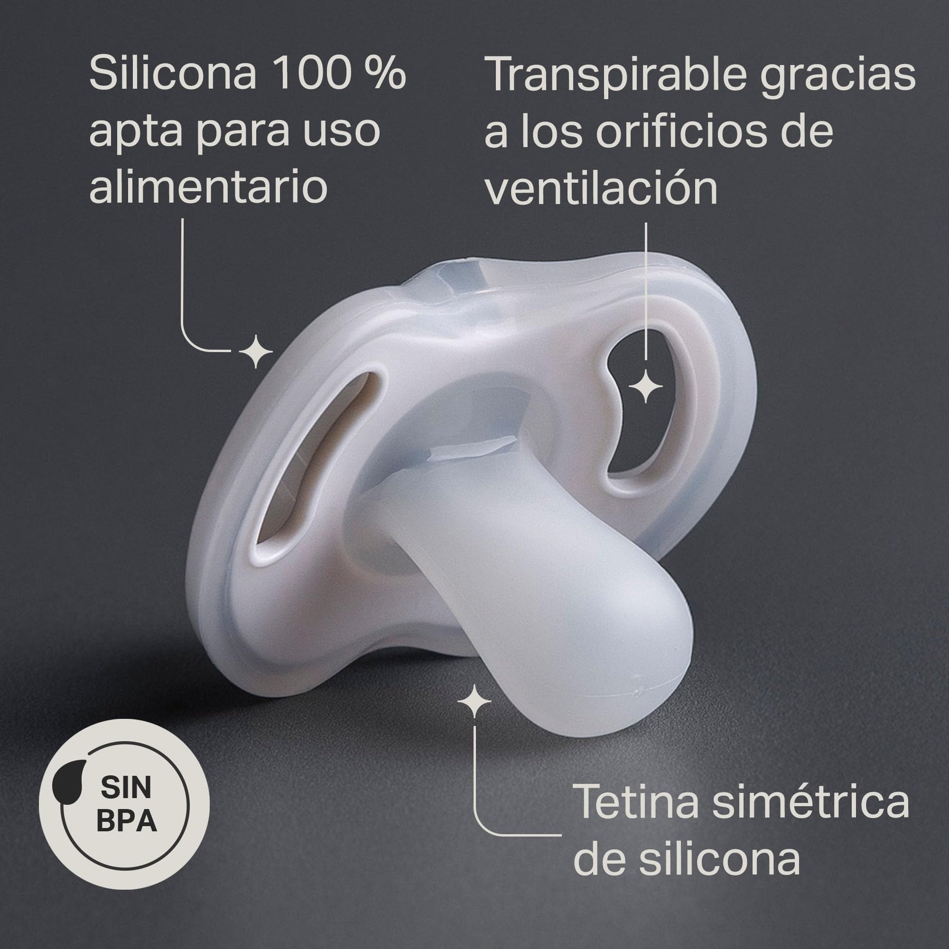 Chupete de Silicona Ultra Ligero Tommee Tippee Transparente Diseño Simétrico para Bebés 0-6 Meses (Paquete de 4)