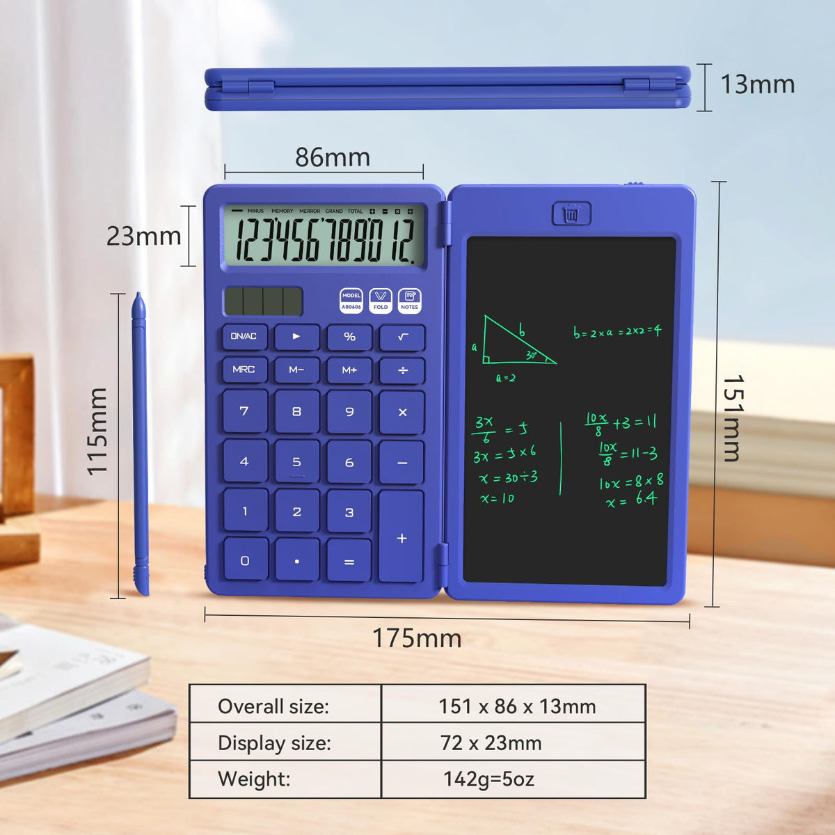 Calculadora Básica ROATEE de Escritorio LCD Borrable para Escuela Secundaria