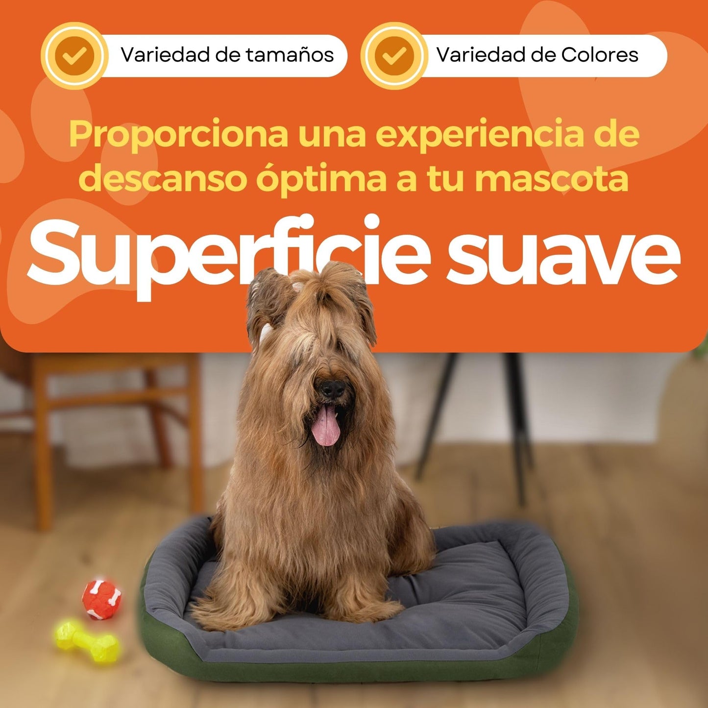 Cama para Perro Hills Verde Gris Resistente y Confortable con Relleno Suave