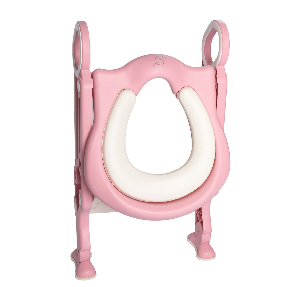 PAPU BABY Asiento Entrenador para Inodoro Acolchonado con Escalera (Rosa/Blanco)