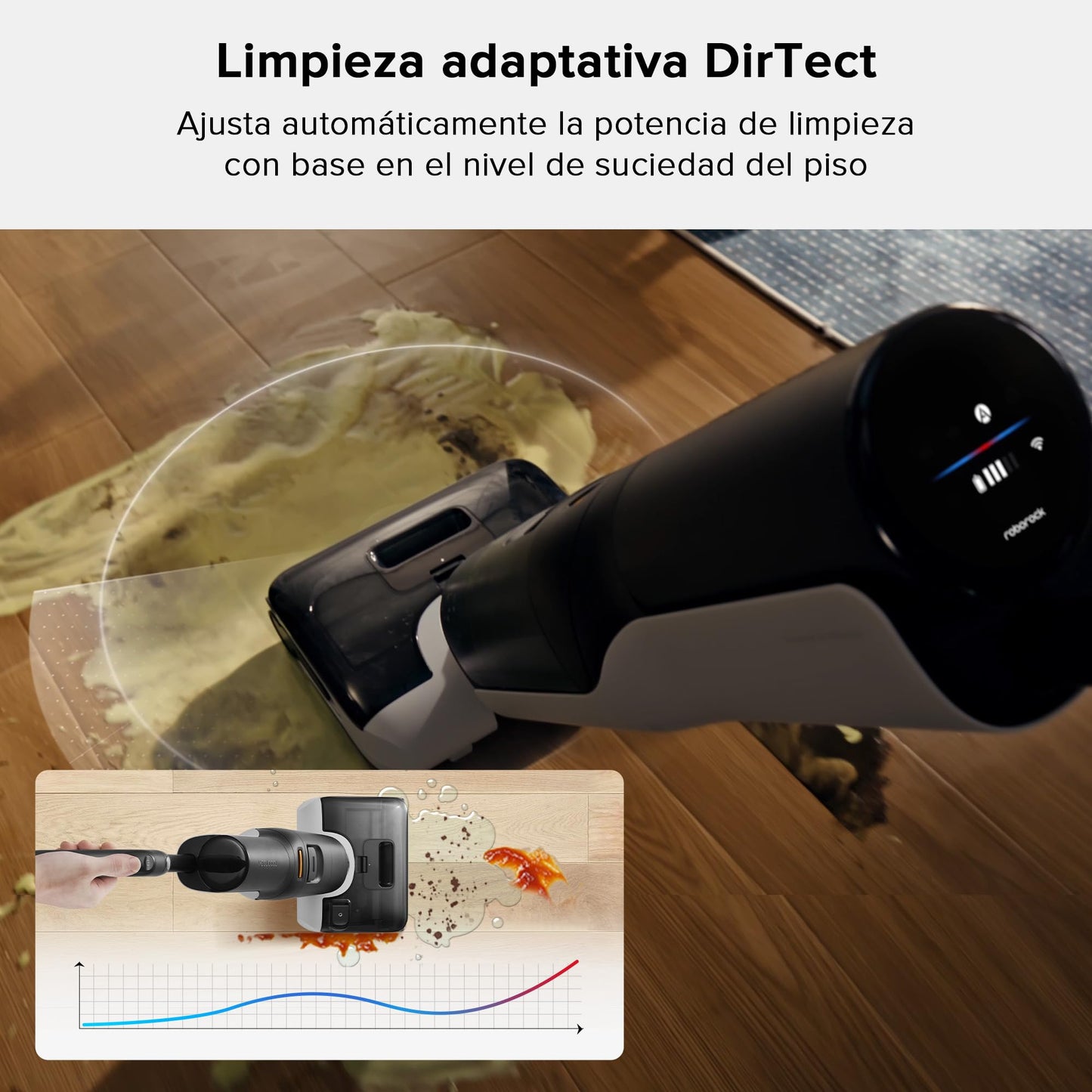 Aspiradora Inalámbrica roborock F25 Húmedo y Seco con Mopa Sin Enredos 20 000 Pa