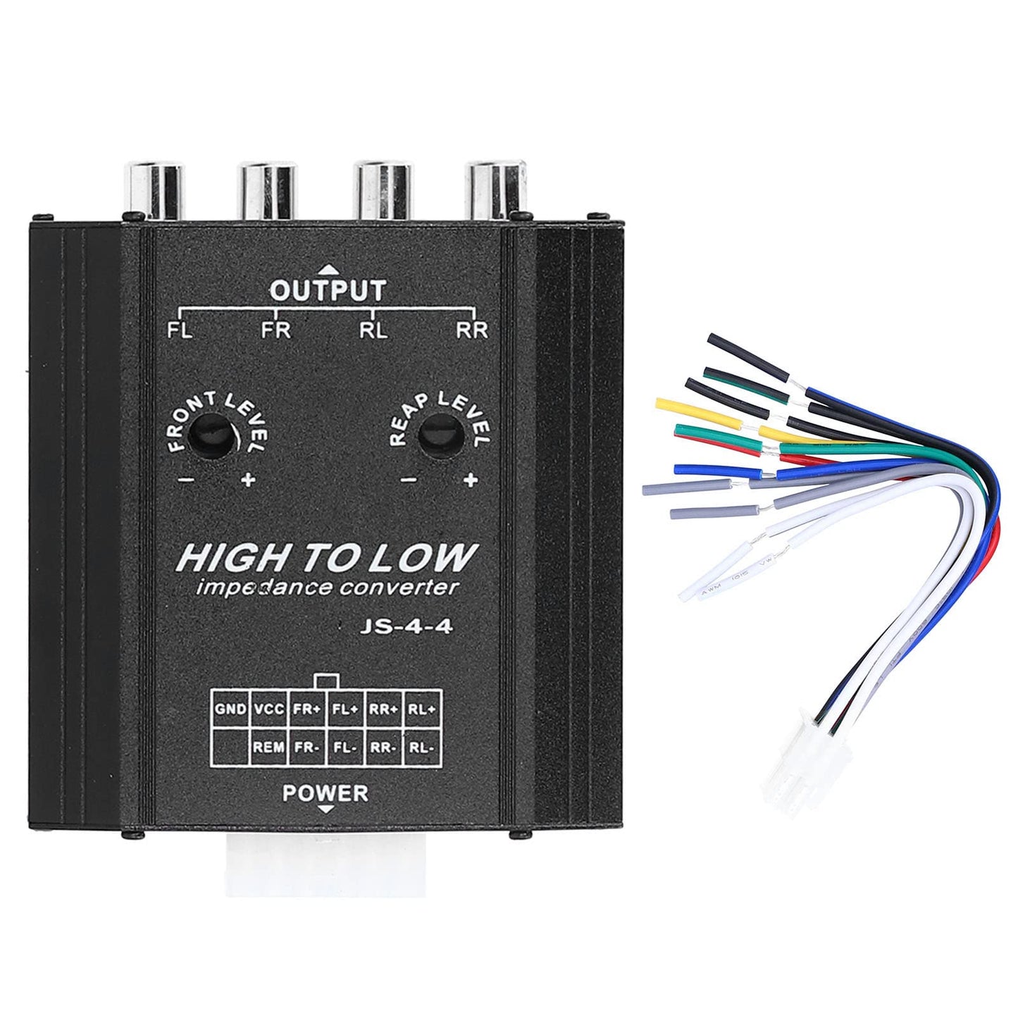 Convertidor de Audio de 4 Canales de 12 V, Convertidor de Impedancia de Línea Alta a Baja, Filtro de Frecuencia de Altavoz de Radio Estéreo para Coche