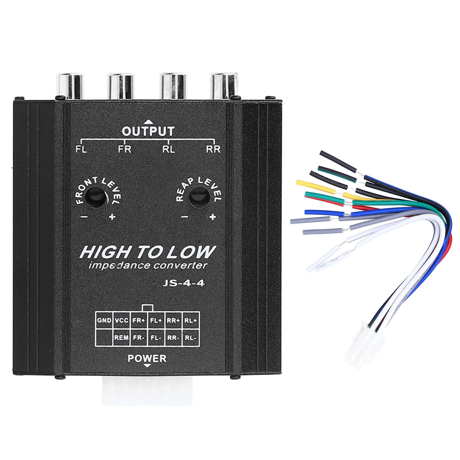 Convertidor de Audio de 4 Canales de 12 V, Convertidor de Impedancia de Línea Alta a Baja, Filtro de Frecuencia de Altavoz de Radio Estéreo para Coche