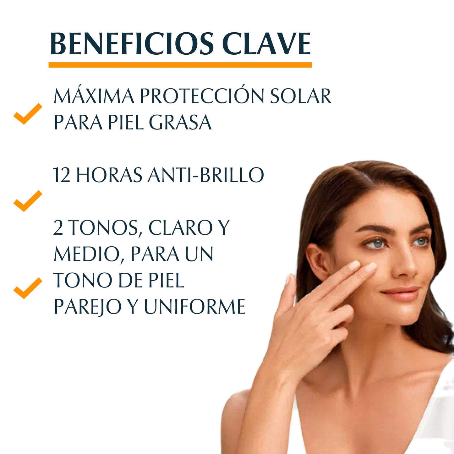 Protector Solar Facial Eucerin Tono Medio Control de Brillo Efecto Mate