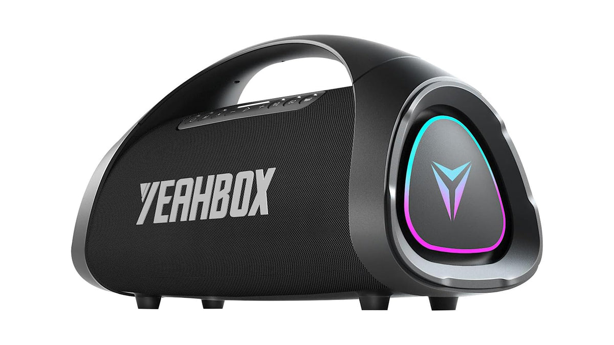 Altavoz Portátil Impermeable YEAHBOX Azul con Subwoofer y Carga Rápida para Fiestas