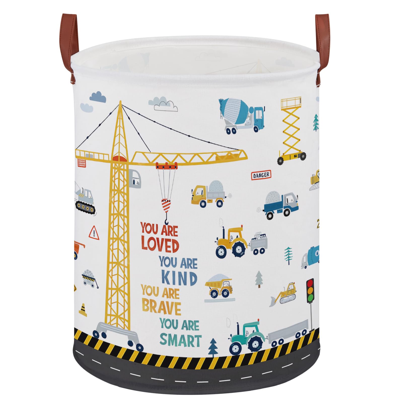 Cesta redonda para lavandería (construcción amarilla)