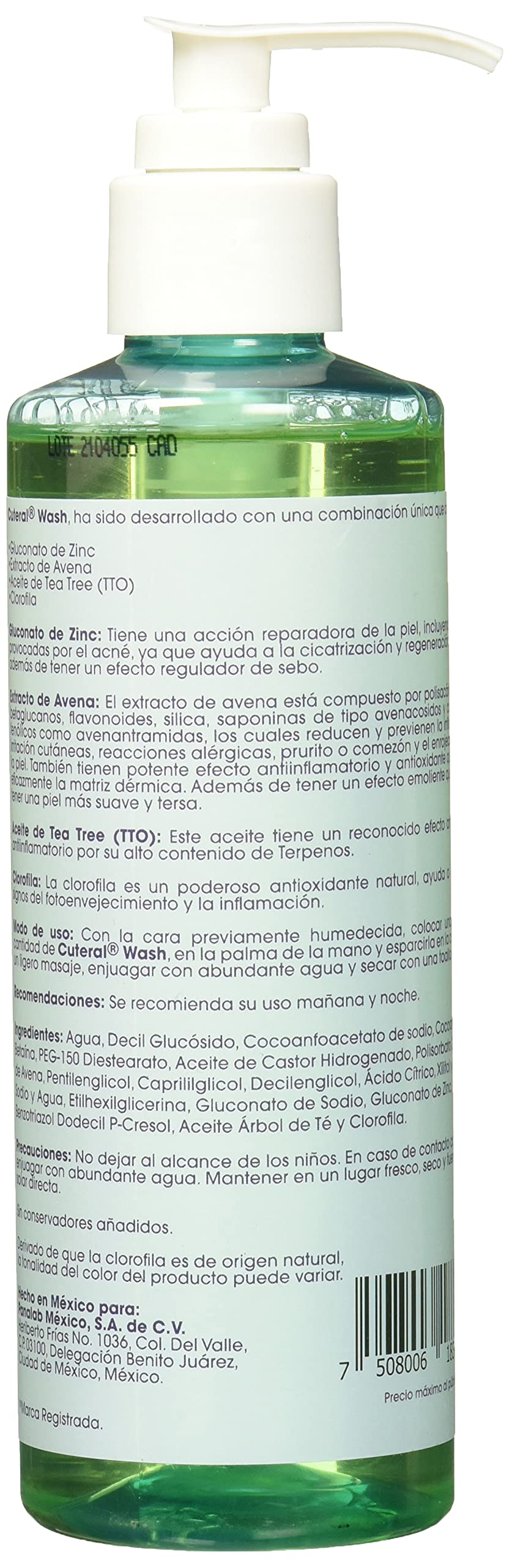 Cuteral Wash Gel Limpiador Facial Piel con acné 240ml
