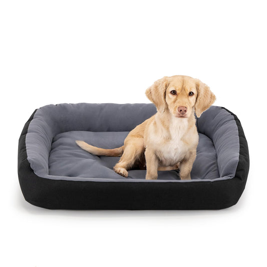 Cama para Perro Hills Medium Negra Gris Resistente y Confortable con Relleno Suave