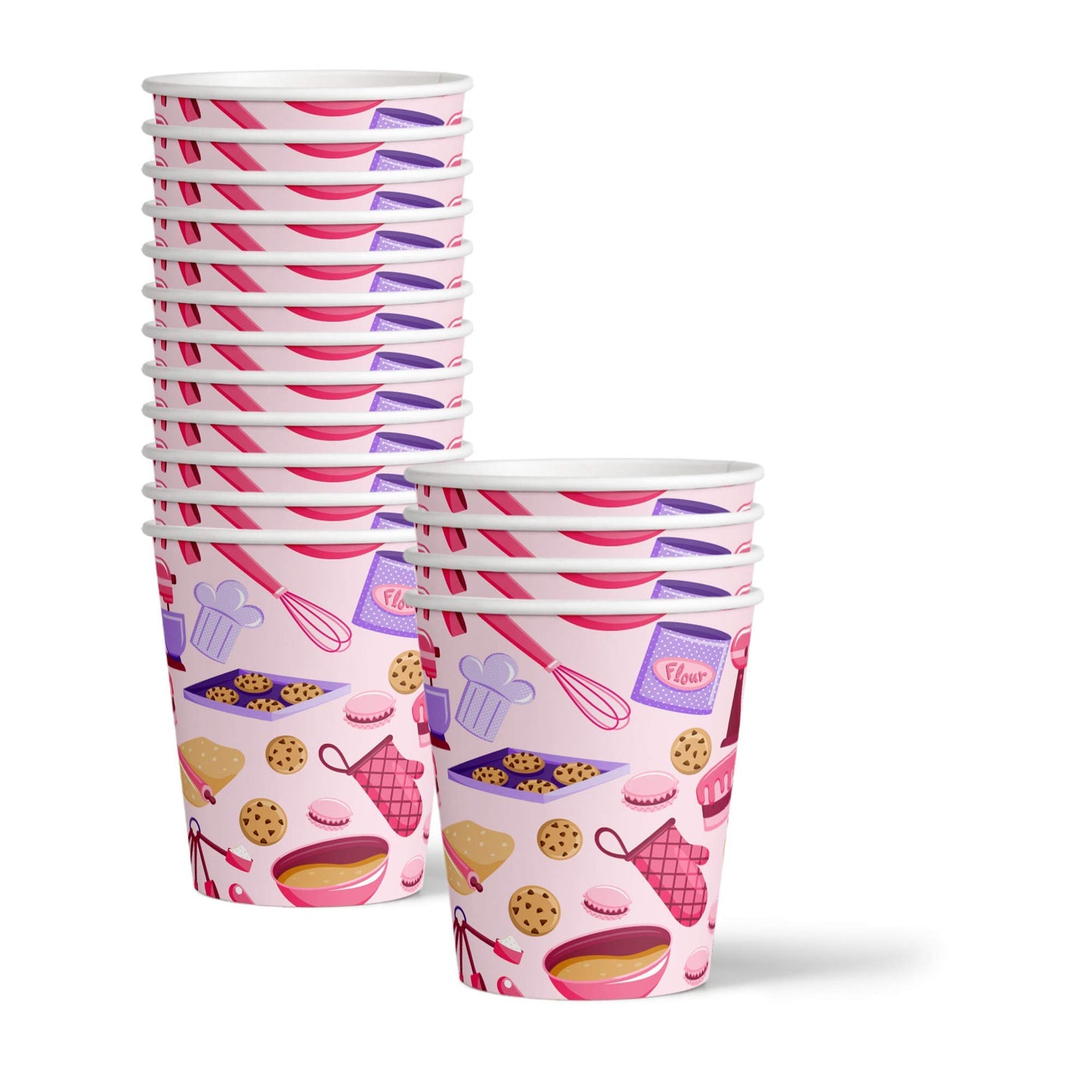 Little Baker - Juego de suministros para fiesta de cumpleaños, platos, servilletas, tazas, vajilla para 16 unidades