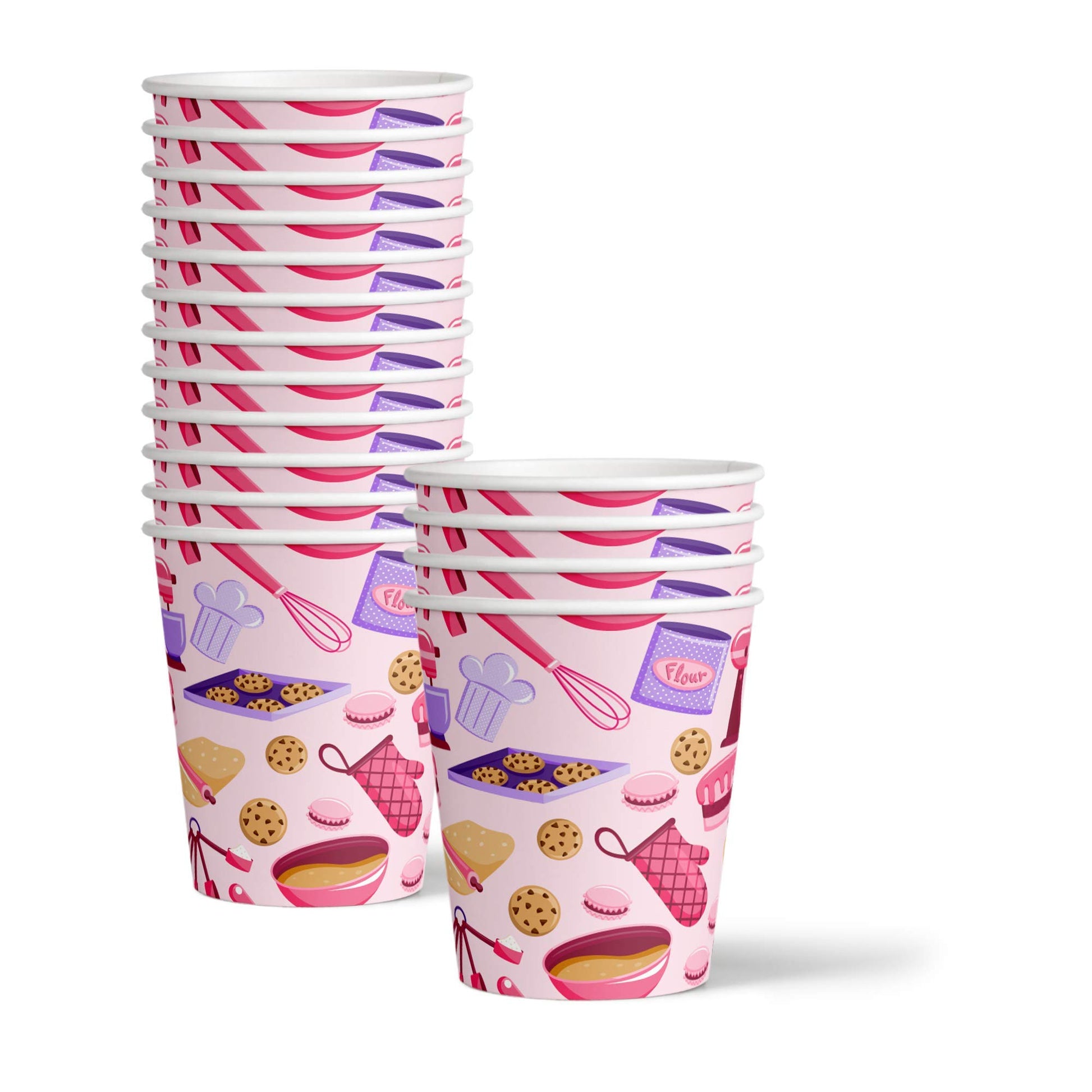 Little Baker - Juego de suministros para fiesta de cumpleaños, platos, servilletas, tazas, vajilla para 16 unidades