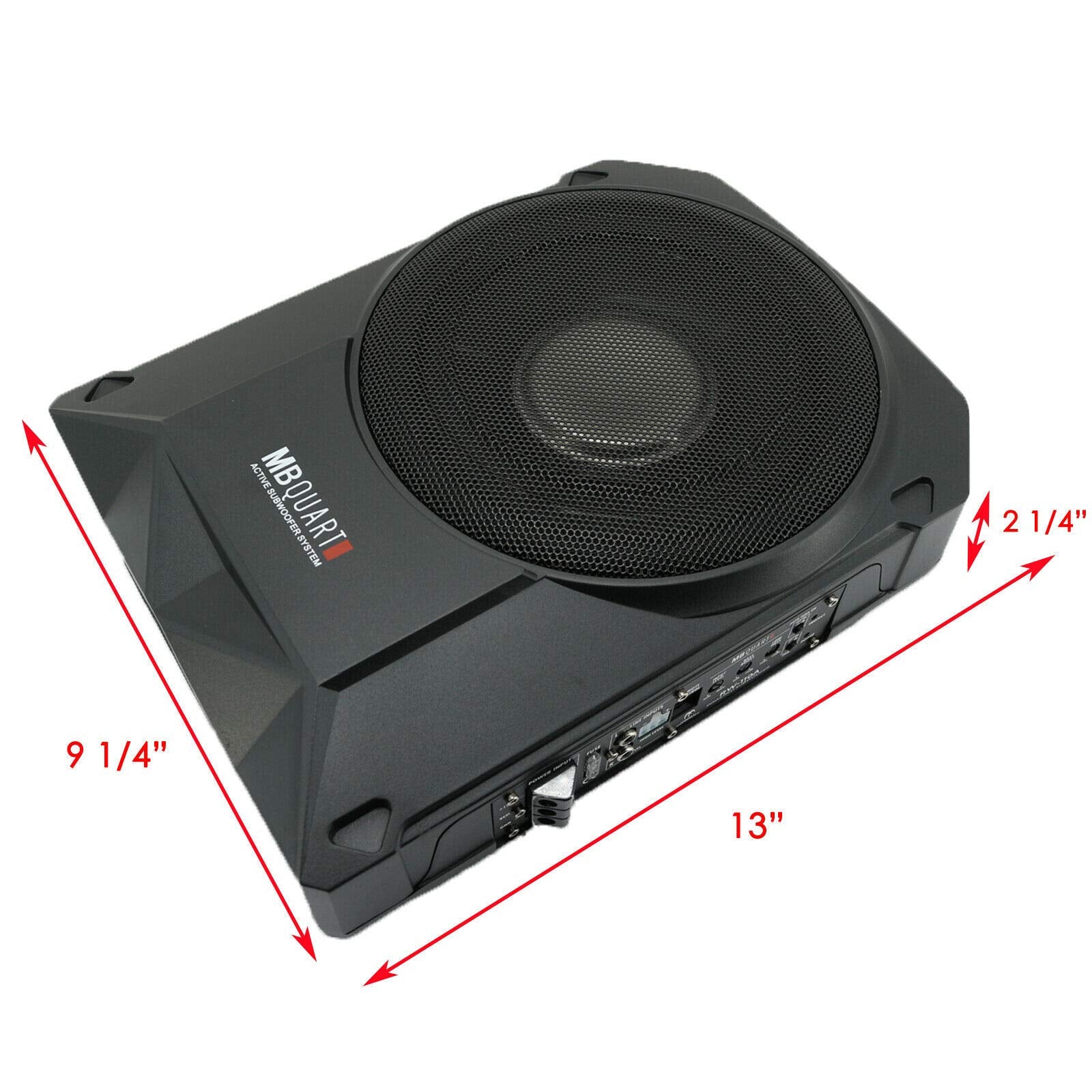 Subwoofer MB Quart Serie de Referencia 8 Pulgadas Negro con Amplificador Integrado para Coche, Barco, RV, ATV