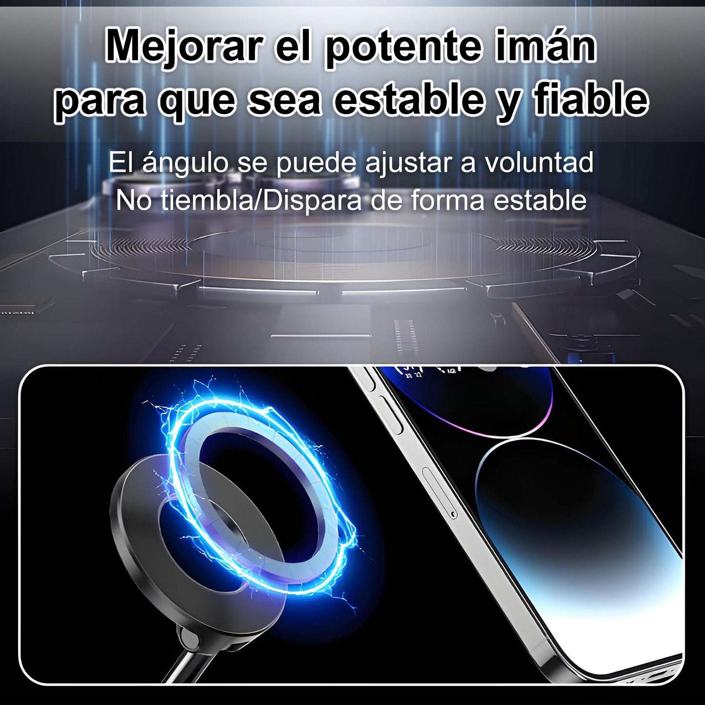FEISEDY Soporte Magnético para Celuar Teléfono [Rotación 360°] Universal para Coche, Compatible con iPhone 16 Pro MAX, 15, 14, 13 y Otros Dispositivos con Anillo Magnético