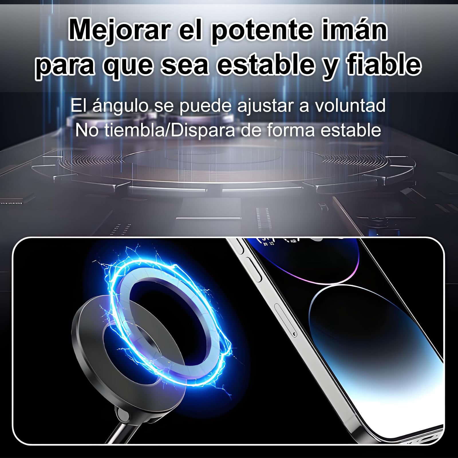 FEISEDY Soporte Magnético para Celuar Teléfono [Rotación 360°] Universal para Coche, Compatible con iPhone 16 Pro MAX, 15, 14, 13 y Otros Dispositivos con Anillo Magnético