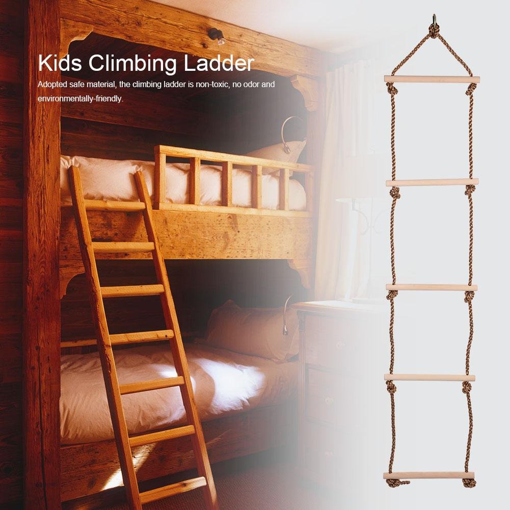 Keenso Climbing Rope Ladder Swing Climb, Hang for Kids Garden Equipment Equipment, Baby Kids Climbing Rope Ladder Swing, previene la obesidad, disminuye la ansiedad, Mantiene un Buen Estado de sueño Otros Juguetes De Exterior Para Niños