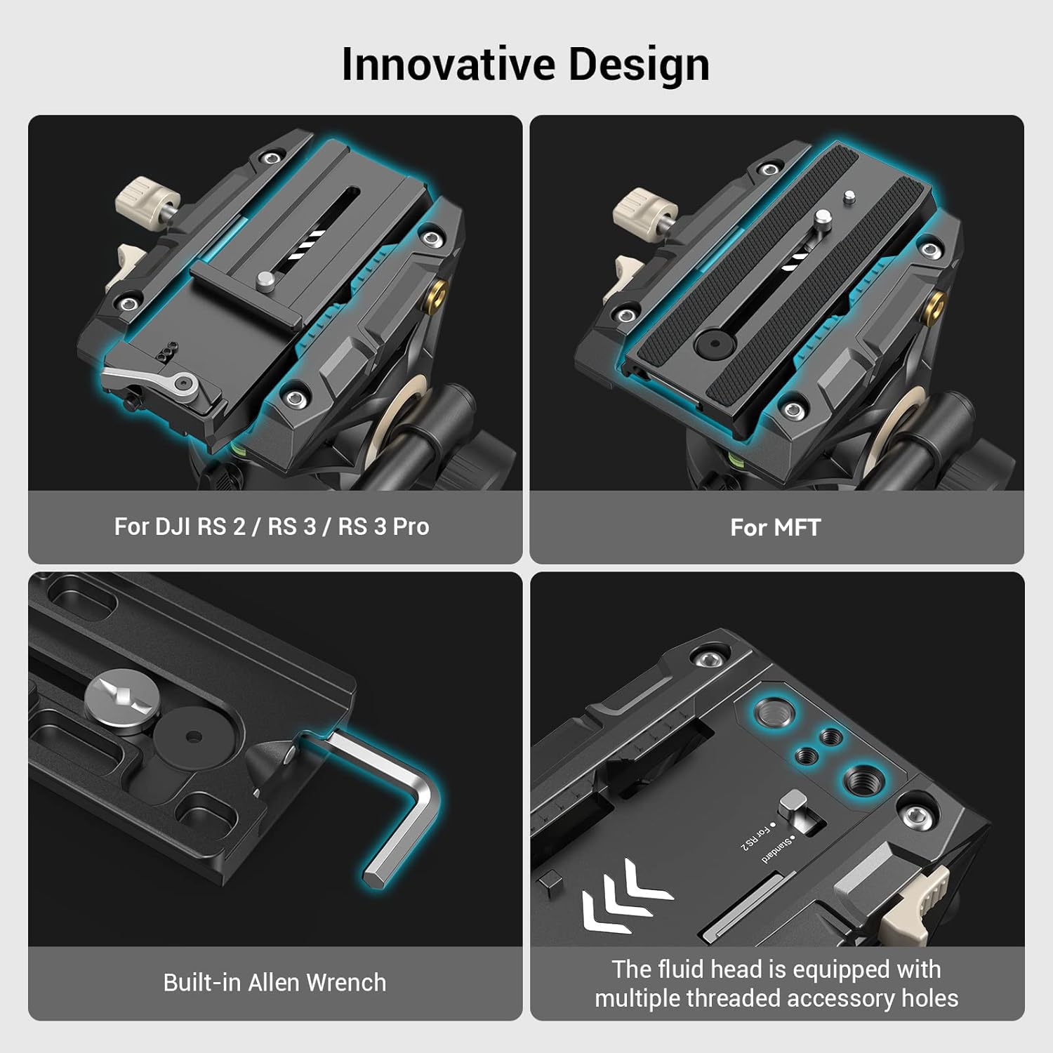 Trípode de Vídeo SmallRig 73 Pulgadas con Cabezal de Fluido y Placa de Liberación Rápida