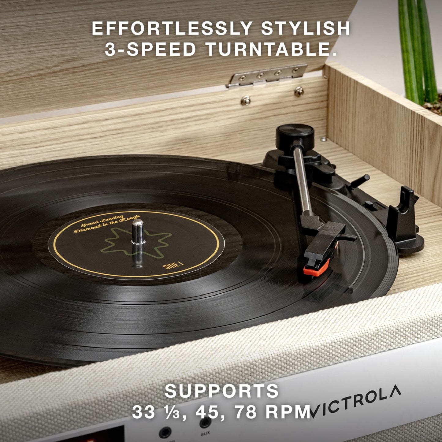 Tocadiscos Victrola Century Natural con Bluetooth y Auxiliar 3 Velocidades Diseño de Medio Siglo