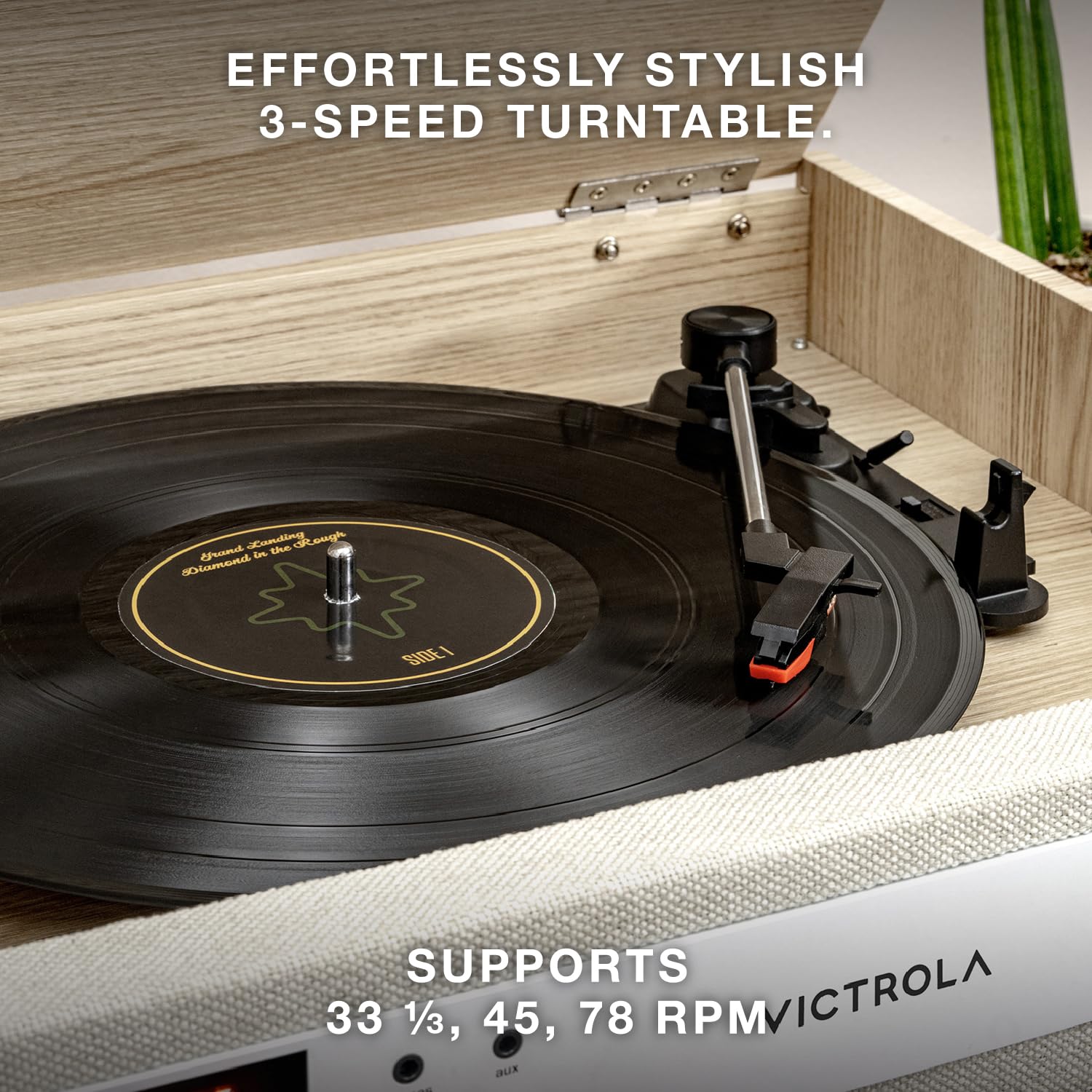 Tocadiscos Victrola Century Natural con Bluetooth y Auxiliar 3 Velocidades Diseño de Medio Siglo