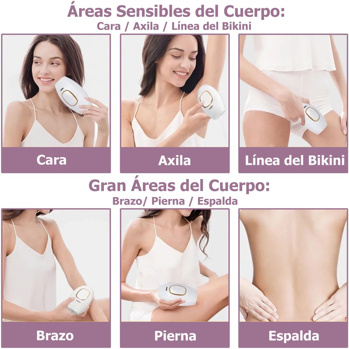 IPL Depiladora de Luz Pulsada - Mini Sistema de Depilación, Flashes Depilación Láser para Mujeres, Depiladora Portátil sin Dolor para Cuerpo, Axilas, Piernas, Línea de Bikini (Blanco)