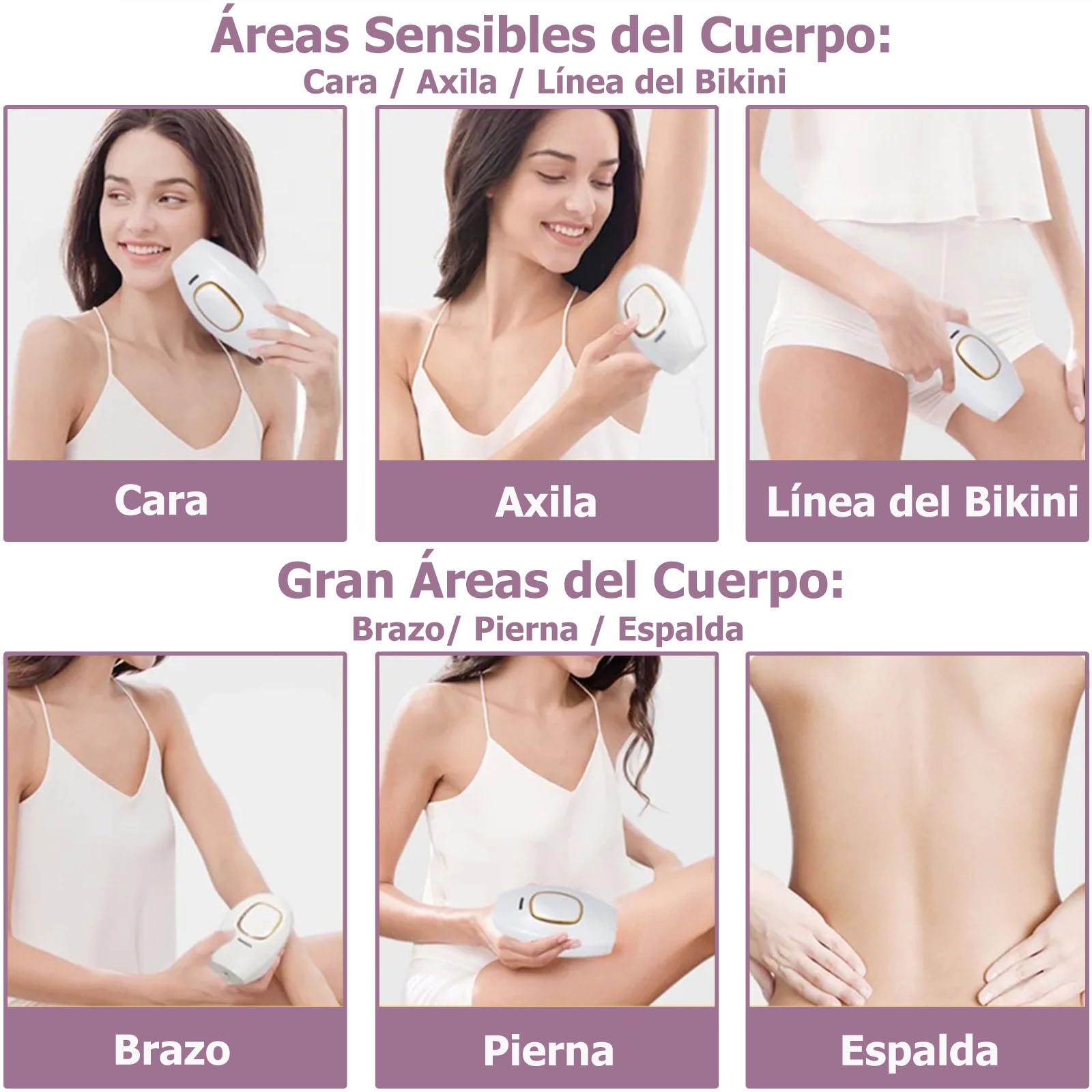 IPL Depiladora de Luz Pulsada - Mini Sistema de Depilación, Flashes Depilación Láser para Mujeres, Depiladora Portátil sin Dolor para Cuerpo, Axilas, Piernas, Línea de Bikini (Blanco)