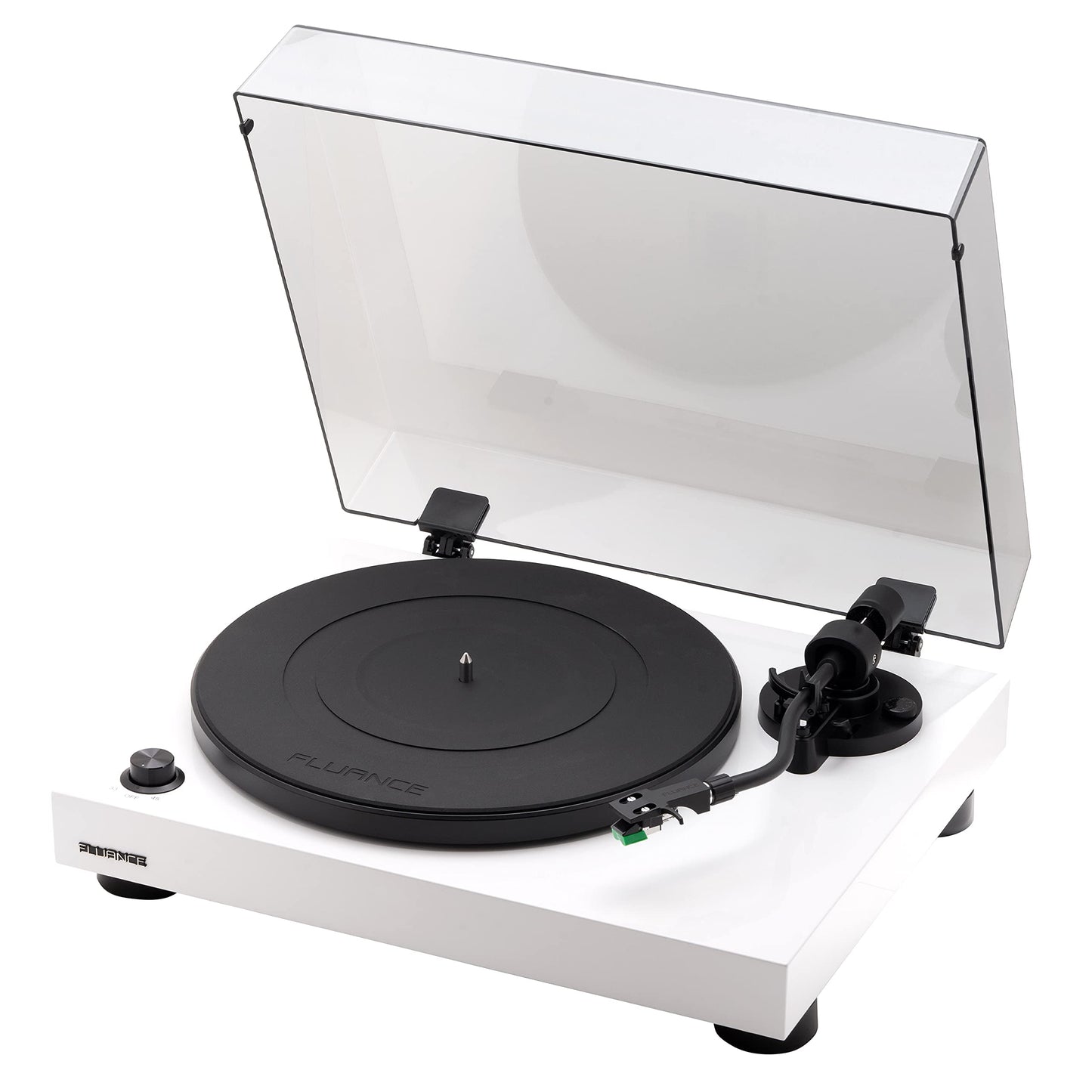 Fluance RT81 Tocadiscos con Cartucho AT95E, transmisión por Correa, preamplificador Incorporado, contrapeso Ajustable, Blanco Piano