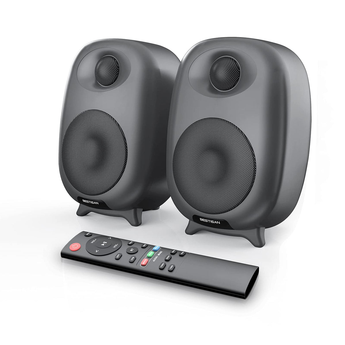 Altavoces de Estantería BESTISAN 60W Bluetooth con Graves y Agudos Ajustables