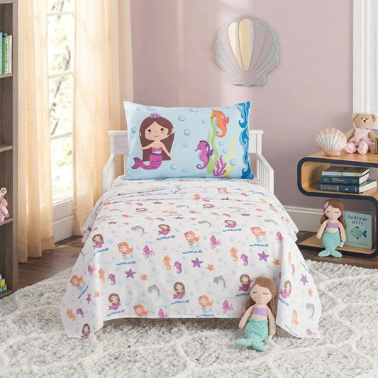 Everyday Kids - Juego de sábanas bajeras de 3 piezas para niños, sábana encimera y funda de almohada, juego de sábanas de microfibra suave y transpirable para niñas y niños pequeños