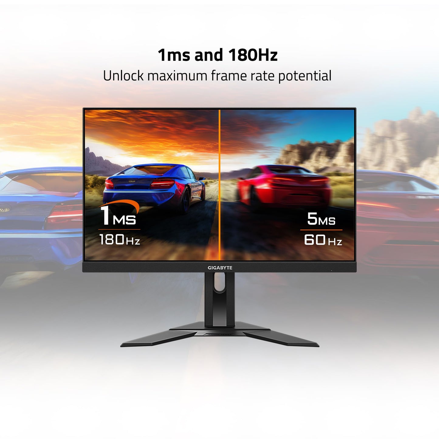 GIGABYTE Monitor Gaming G24F 2 23.8" IPS FHD 1920x1080 2xHDMI 1xDP 1ms MPRT 180Hz HDR FreeSync Color Negro