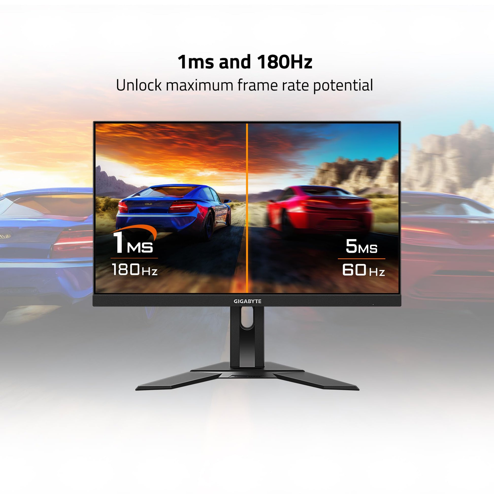 GIGABYTE Monitor Gaming G24F 2 23.8" IPS FHD 1920x1080 2xHDMI 1xDP 1ms MPRT 180Hz HDR FreeSync Color Negro