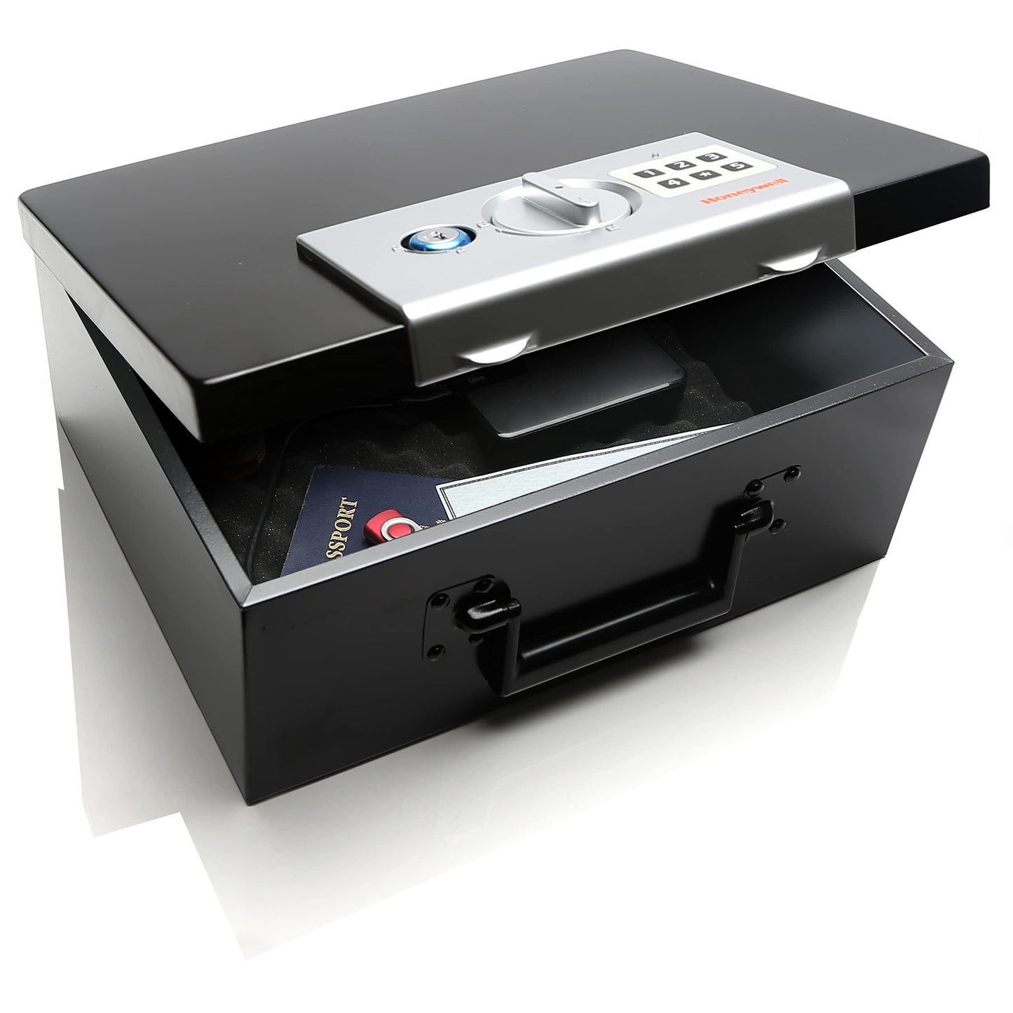 Honeywell Caja de Seguridad Digital Hecha de Acero Resistente al Fuego, 0,26 pies cúbicos, 0.26 Cubic Feet, Negro