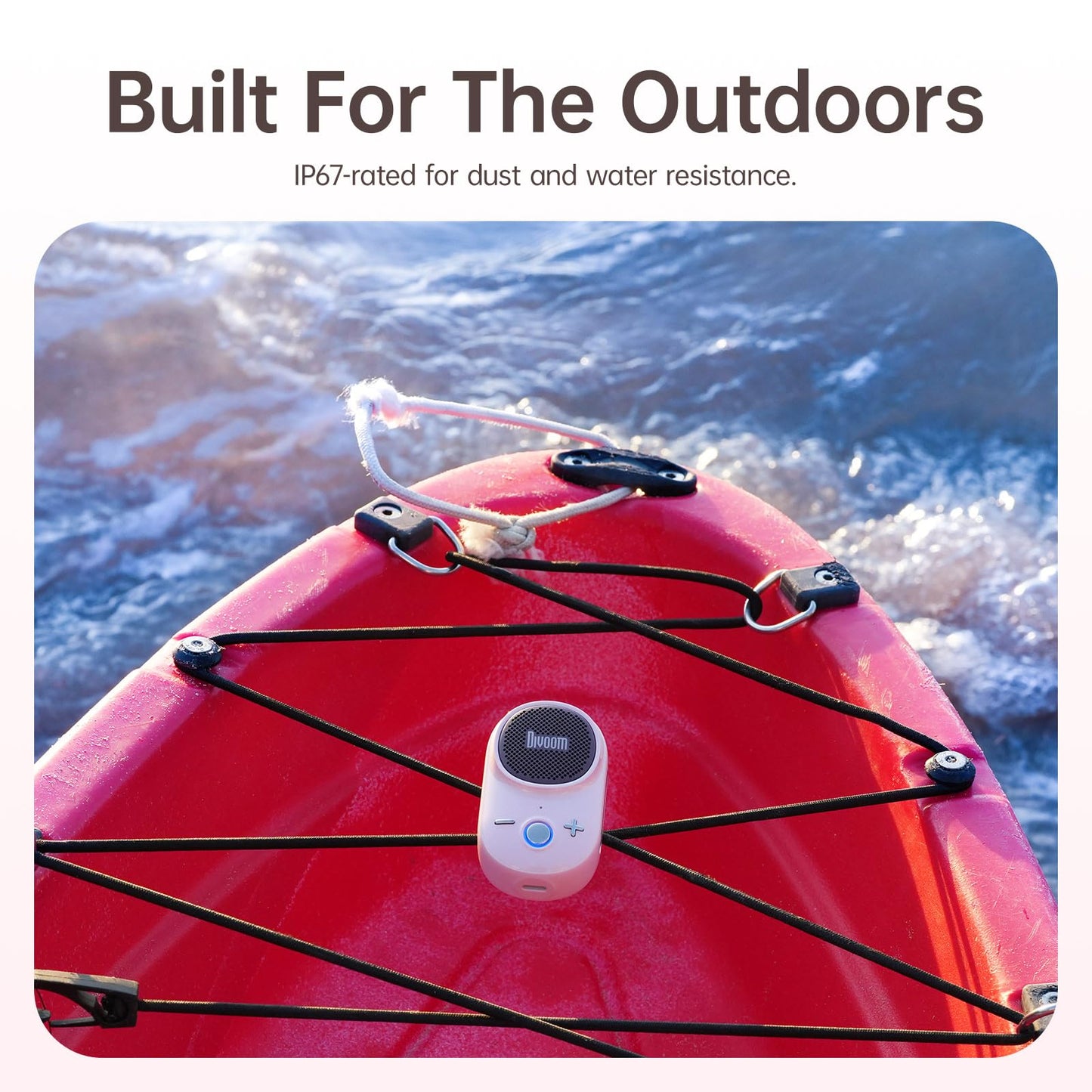 Divoom Itour-S Mini Altavoz portátil Bluetooth portátil, Audio Grande y Graves impactantes, diseño de Clip, IP67 Impermeable y a Prueba de Polvo, 10 Horas de Tiempo de Juego, Altavoz para Viajes en